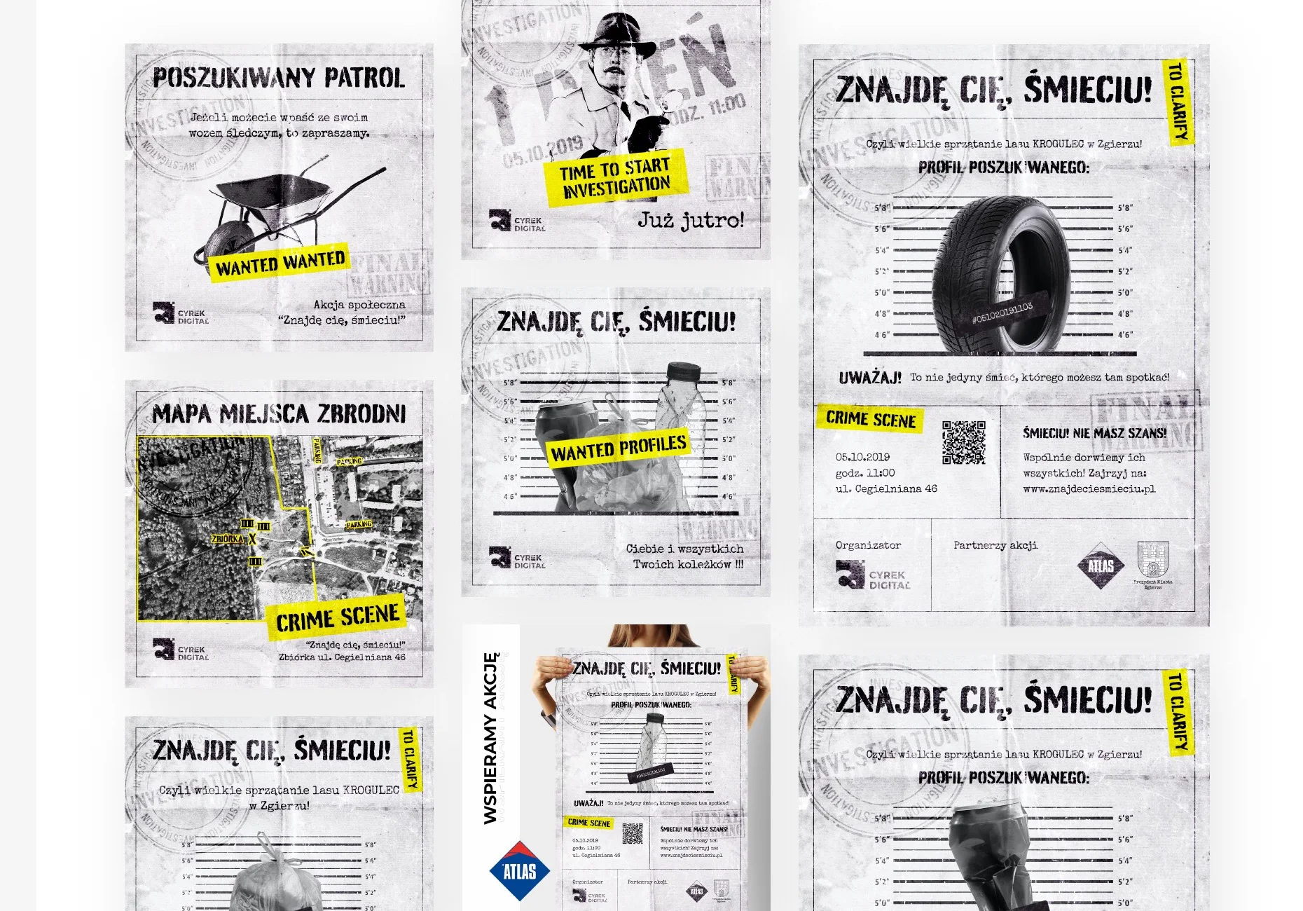 Materiały kampanii społecznej Znajdę Cię Śmieciu